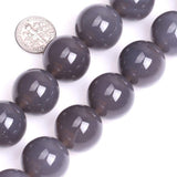 GEM-Inside Natural 20mm Grey Agate Gemstone Loose Smooth Round Beads for Jewelry Making Necklace Bracelets 15