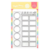Waffle Flower Color Swatches for Watercolors - Photopolymer Clear Stamps Including Swatch Charts and Grids for Staining, Granula
