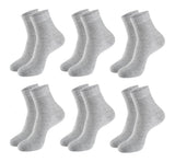 Mukhaksh (Pack Of 6 Pairs = 12 School Socks Boys Cotton Melange Grey Ankle Length School Socks