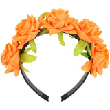 YARIEW Flower Headbands for Women Plastic Flower Headband Day of the Dead Flower Crown Headbands Cinco De Mayo Party Costume Fes
