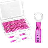 60 PCS Heat Shrink Wire Connectors, 22-16 AWG Ring Terminals, 22-16 Gauge 1/4 Stud(M6) Automotive Marine Ring Connectors by Hous