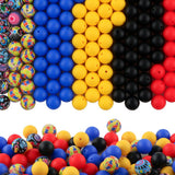 HHCFAST 150Pcs Mixed Color 15mm Silicone Beads for Keychain Making, Red Black Medical Print Silicone Beads for Pens and Bracelet