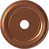 19OD x 3 1/2ID x 1 1/2P Traditional Thermoformed PVC Ceiling Medallion (Fits Canopies up to 11 1/2), Bright Coat Copper