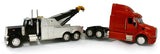 Newray Peterbilt Black Tow Truck with Red Peterbilt Cab 1/32 Scale Pre-Built Diecast Model Set