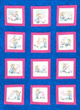 Jack Dempsey Needle Art 737539 Sue and Sam Theme 12Quilt Block, 9Inch by 9Inch, White