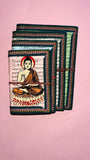 Buddha Printed Diary Set Of 4 Office Uses Ii School Office Ii Gift For Teachers Decorative Showpiece 5 Cm (Paper Mache, Multic