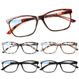 SIGVAN Ladies Reading Glasses Blue Light Blocking Spring Hinge Fashion Pattern Print Eyeglasses for Women (Multicolour 5, 4.00,