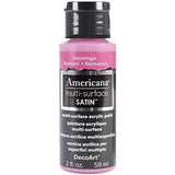 DecoArt Americana MultiSurface Satin Acrylic Paint, 2Ounce, Flamingo
