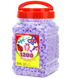 Eppingwin 1200pcs Pony Beads for Bracelets,6x9mm Kandi Beads for Hair Braids, Easy Storage Pony Bead for Jewelry Making (Purple)
