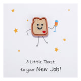 Ralukiia New Job Token Gift with Card for New Beginnings, Cute Smiley Toast Keepsake, Funny Congratulations Gift for Promotion,