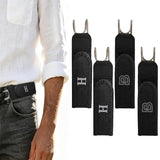 Figurine 4 Pcs Tactical Metal Hook Elastic Belt,Flex Hook Belt.Invisible Buckleless Belts For Jeans And Casual Pants, Black H An