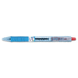 Pilot B2p Bottle2Pen Recycled Ballpoint Pen, Retractable, Medium 1 Mm, Red Ink, Translucent Blue Barrel, Dozen