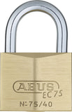 ABUS 75/40 Solid Brass Padlock with 2 Keys for Outdoor, School, Gym, 1 1/2in (40mm) Wide, Keyed Different