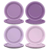 CHUNNIN 48Pcs Purple Birthday Party Paper Plates for Light Purple Cake Party Supplies 7 Purple Theme Lilac Lavender Birthday Pa