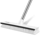 SetSail Upgraded Large 12 in Wide Floor Scrub Brush with 51-Inch Long Adjustable Handle 2 in 1 Scrape Brush Stiff Bristle Floor