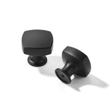 khtumeware 10 Pack Knob Black Cabinet knobs,Solid Matte Black Heavy-Duty Bifold Closet Door Knobs,Hardware Pulls for Kitchens, b