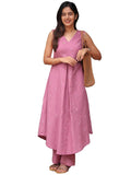 Gosriki Women'S Rayon Viscose Anarkali Printed Kurta With Pant (Bodoni Pink-Gs_Xl_Pink_X-Large),Pink,,B0DRZNF86B