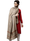 Weavers Villa Men's Kullu Design Wool Blend Lohi/Shawl, 120cm x 240cm