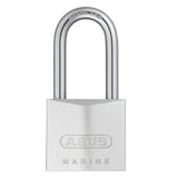 ABUS 75IB/40HB40 Stainless Brass Lock with 2 Keys for Outdoor, Storage, Gate, 1.53in (39mm) Wide, Long Shackle (Keyed Alike, 1)