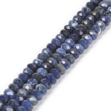 6mm Natural Sodalite Faceted Rondelle Loose Beads Jewelry Making DIY Bead 16 Inch