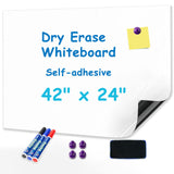 YOUNGJQ Magnetic Dry Erase Board Paper for Wall Self Adhesive Whiteboard White Board Sticker 42 x 24 for Office Home Playroom wi