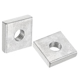 uxcell 200Pcs M6x15mmx4mm Square Nuts, Carbon Steel Zinc Plated Coarse Thread Square Nuts Fasteners for Home Repairs and Profess