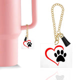 Ldntly Dog Paw Stanley Cup Accessories,Stanley Charms for Handle Water Bottle Charms Tumbler Keychain Dog Gifts for Women Her Mo