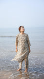 Anni Designer Women'S Rayon Blend Straight Printed Kurta With Pant (Tirah Cream_S_Cream_Small),Cream,S,,,