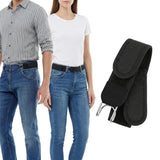 Hunavi Buckleless Belt, Tactical Metal Hook, Elastic, Pu Leather, Invisible Waist Belt For Work & Edc, Unisex 1 Pair