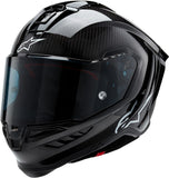 Alpinestars Supertech R10 Solid Helmet, Carbon Shell, CE-Certified, Advanced Ventilation & Fit, 2XL, Black Carbon Mattee & Gloss