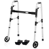 Loyoda FSA/HSA Eligible Folding Walker with 2 Skis and 5 Wheels, Lightweight Walkers for Seniors and Adults, Supports up to 350