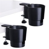Universal Large Desk Cup Holder Clamp on, Heavy Duty Plastic Drink Holder