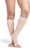 SIGVARIS Womens Style Sheer 780 Open Toe CalfHigh Socks 2030mmHg Toasted Almond Large Long