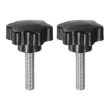 HARFINGTON 2pcs Star Knobs M10 x 42mm 304 Stainless Steel Threaded Stud 46mm Plastic 6-Star Head Hand Tightening Thumb Screw Cla