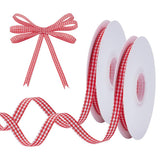 UNICRAFTALE Total 98.42yards 2 Rolls Gingham Ribbons Polyester Buffalo Checker Ribbons 3/8 inch Red Buffalo Checker Ribbon Sprin