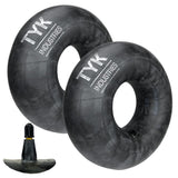 Two 5.90-16 Farm Tractor Implement Tire Inner Tube with a TR15 Wide Base Rubber Valve Stem by TYK Industries.
