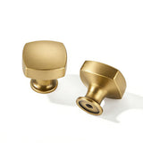 khtumeware 2 Pack Knob Brushed Brass Cabinet knobs,Satin Brass Heavy-Duty Bifold Closet Door Knobs,Hardware Pulls for Kitchens,