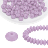 HARFINGTON 100Pcs Silicone Beads 12mm Lentil Rubber Focal Beads Bulk for Pens Keychain Bracelet Necklace DIY Crafts Making, Lila