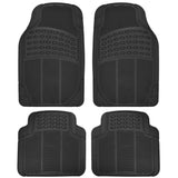 BDK Heavy Duty 4pc Front & Rear Rubber Floor Mats for Car SUV Van & Truck - All Weather Protection Universal Fit