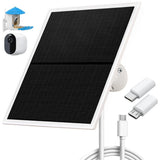 Solar Panel Charger for Outdoor Security Cameras -10W, DC 5V Compatible with Micro USB & Type-C Rechargeable Battery Cameras,9.8