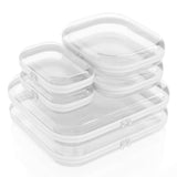 Extra Durable Clear Hard Shell Zipper Case 6 Pack, 2x Large, 2x Medium, 2x Small, Clear Travel Makeup Case, Hard Plastic Travel