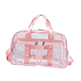 Zoomella Pvc Clear Tote Bag Casual Transparent Handbag For Hiking Business Trip Beach Pink Red