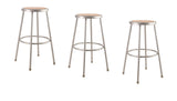 National Public Seating 6230-CN Steel Stool with 30 Hardboard Seat, Grey (Pack of 3)