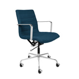 Laura Davidson Furniture SOHO II Ribbed Office Chair - Mid Back Desk Chair, Ergonomically Designed with Arm Rest & Swivel, Made