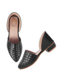 Shoetopia Textured Black Serena Ballerinas For Women & Girls-Eu39,Black,6,B0D76TF6HS