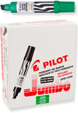 Pilot Super Color Jumbo Permanent Markers, Extra Wide Chisel Point, Green Ink, Dozen Box (43400)