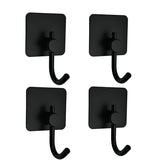 AESTHELIV Adhesive Hooks for Hanging - 4 Pack, Towel Hooks Hanging Inside Shower, Rustproof Hooks for Walls No Damage Bathroom,