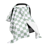 DILIMI Baby Car Seat Cover, Minky Warm Winter Car Seat Covers for Babies, Peekaboo Opening Infant Car Seat Cover, Nursing Cover
