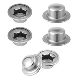 3/8 Push on Pushnut Caps, 6 Pcs 3/8 Axle Cap Nut Spring Steel for Rolling Bins Lawn Push Wagons Hand Trucks