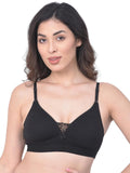 Clovia Womens Cotton Non-Padded Non-Wired T-Shirt Bra, black, 38B